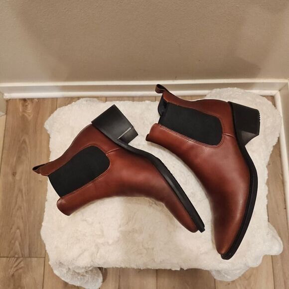 Ecco Shape 35 Sartorelle Brown Leather Ankle Boots Size 9-9.5 - Picture 5 of 8